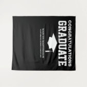 Zwart 3 Foto Afstuderen Aankondiging Achtergrond Wandkleed (Voorkant (horizontaal))