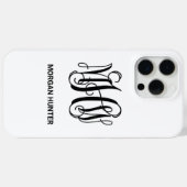 Zwart 3 Initieel Wingeschrift Monogram DIY BG Case-Mate iPhone Case (Achterkant (horizontaal))