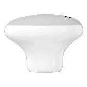 Zwart 3D Calligrafie Initiaal Letter | Pastel grij Keramische Knop (Zijkant)