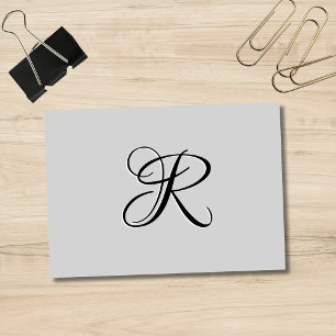 Zwart 3D Calligrafie Initiaal Letter Pastel grij Post-it® Notes