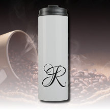 Zwart 3D Calligrafie Initiaal Letter | Pastel grij