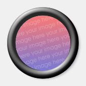 Zwart (3d-effect lijsten rand) Sjabloon Magneet (Voorkant)