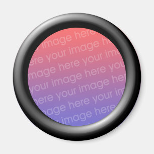 Zwart (3d-effect lijsten rand) Sjabloon Magneet