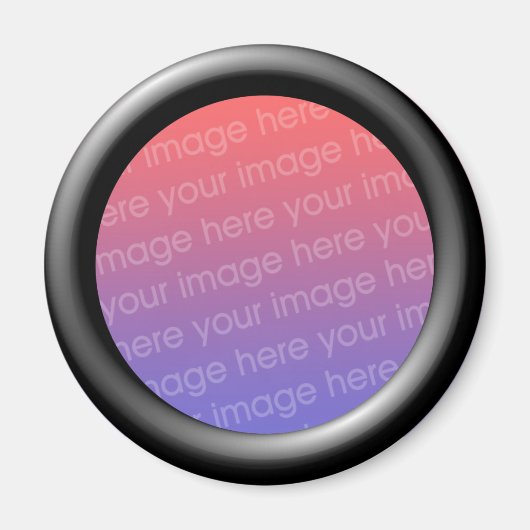 Zwart (3d-effect lijsten rand) Sjabloon Magneet (Voorkant)