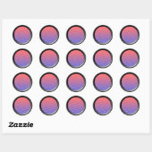 Zwart (3d-effect lijsten rand) Sjabloon Ronde Sticker (Vel)