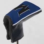 Zwart 3D gepersonaliseerd Initiaal Letter | Marine Golfheadcover (3/4 voorkant)