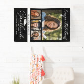 Zwart 4 foto collage Afstuderen Gefeliciteerd Spandoek (Insitu)