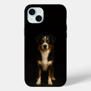 Zwart 4 Luxe, Aussie Shepherd iPhone 15 Plus Mini Hoesje