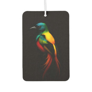 Zwart 4 Luxe Auto Luchtverfrissers, Rainbow Bird Luchtverfrisser