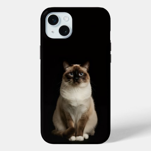 Zwart 4 Luxe, Birmese Kat iPhone 15 Plus Case-Mate iPhone Case (Achterkant)