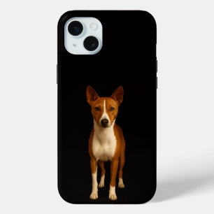 Zwart 4 Luxe, Classy Basenji Hond iPhone 15 Plus Mini Hoesje