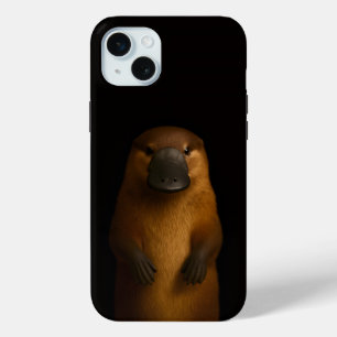 Zwart 4 Luxe, Elegante Vogelbekdier iphone 15 Plus Mini Hoesje