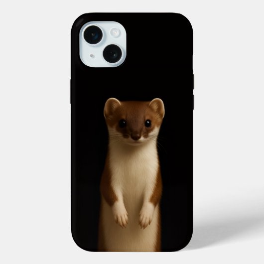 Zwart 4 Luxe, Elegante Wezel iphone 15 Plus hoesje (Achterkant)