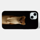 Zwart 4 Luxe, Elegante Wezel iphone 15 Plus hoesje (Achterkant (horizontaal))