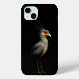 Zwart 4 Luxe, Exotische Secretarisvogel iPhone 15 Mini Hoesje