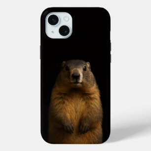 Zwart 4 Luxe, Fluffy Marmot iPhone 15 Plus Mini Hoesje