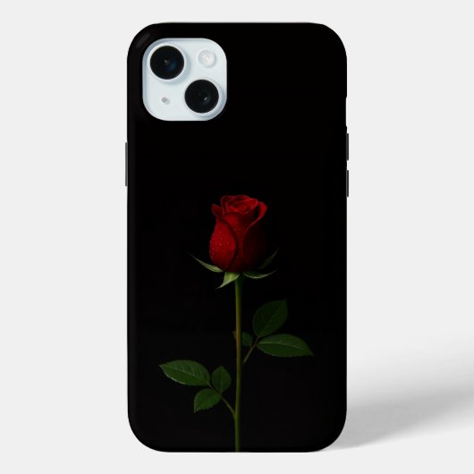 Zwart 4 Luxe, Fluwelen Rode Roos iPhone 15 Plus Case-Mate iPhone Case (Achterkant)