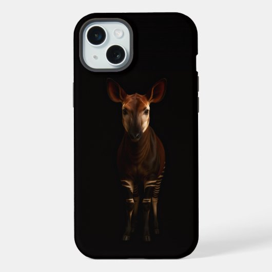 Zwart 4 Luxe, Forest Okapi iPhone 15 Plus Hoesje (Achterkant)