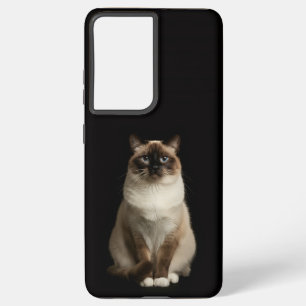 Zwart 4 Luxe Galaxy S21 Plus, Birmaanse Kat Samsung Galaxy Hoesje