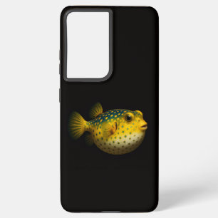 Zwart 4 Luxe Galaxy S21 Plus, Gele Kogelvis Samsung Galaxy Hoesje