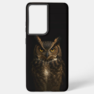 Zwart 4 Luxe Galaxy S21 Plus, Golden Eye Owl Samsung Galaxy Hoesje