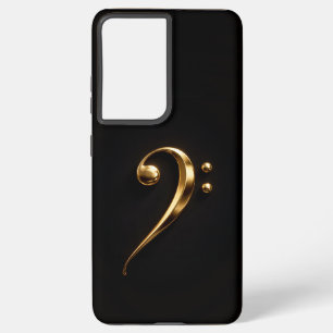 Zwart 4 Luxe Galaxy S21 Plus, Gouden Bassleutel Samsung Galaxy Hoesje