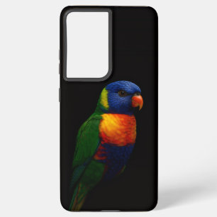 Zwart 4 Luxe Galaxy S21 Plus, Lorikeet papegaai Samsung Galaxy Hoesje