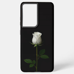 Zwart 4 Luxe Galaxy S21 Plus, Pure White Rose Samsung Galaxy Hoesje