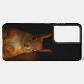 Zwart 4 Luxe Galaxy S21 Plus, Rode Eekhoorn Samsung Galaxy Hoesje (Achterkant horizontaal)