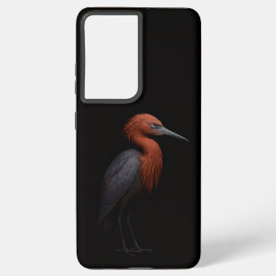 Zwart 4 Luxe Galaxy S21 Plus, Roodachtige Reiger Samsung Galaxy Hoesje