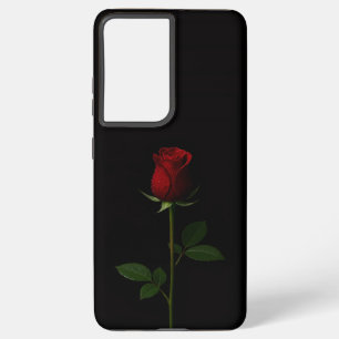 Zwart 4 Luxe Galaxy S21 Plus, Velvet Red Rose Samsung Galaxy Hoesje