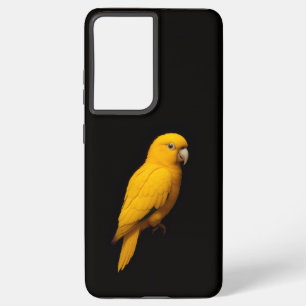 Zwart 4 Luxe Galaxy S21 Ultra, Gouden Parkiet Samsung Galaxy Hoesje