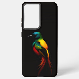 Zwart 4 Luxe Galaxy S21 Ultra Hoesje, Rainbow Bird Samsung Galaxy Hoesje