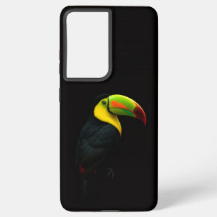 Zwart 4 Luxe Galaxy S21 Ultra, Keelsnaveltoekan Samsung Galaxy Hoesje