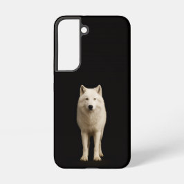 Zwart 4 Luxe Galaxy S22 Hoesje, Ivoren Poolwolf Samsung Galaxy Hoesje