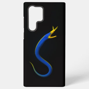 Zwart 4 Luxe Galaxy S22 Ultra, Blauwe Lintaal Samsung Galaxy Hoesje
