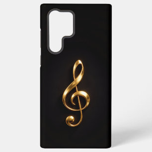 Zwart 4 Luxe Galaxy S22 Ultra, Gouden Vioolsleutel Samsung Galaxy Hoesje