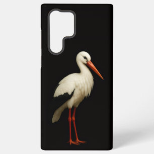 Zwart 4 Luxe Galaxy S22 Ultra, Gratievolle Ooievaa Samsung Galaxy Hoesje