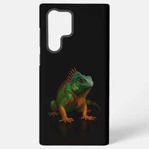 Zwart 4 Luxe Galaxy S22 Ultra, Groene Leguaan Samsung Galaxy Hoesje