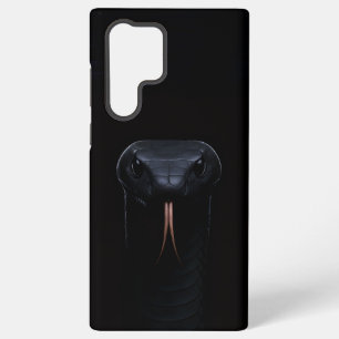 Zwart 4 Luxe Galaxy S22 Ultra Hoesje, Zwart Mamba Samsung Galaxy Hoesje