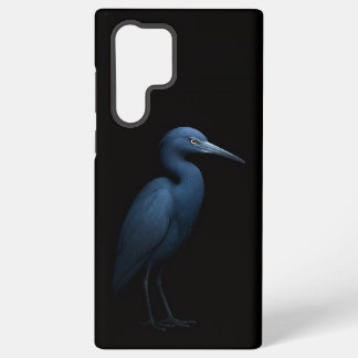 Zwart 4 Luxe Galaxy S22 Ultra, Kleine Blauwe Reige Samsung Galaxy Hoesje