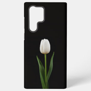 Zwart 4 Luxe Galaxy S22 Ultra, Parelwitte Tulp Samsung Galaxy Hoesje
