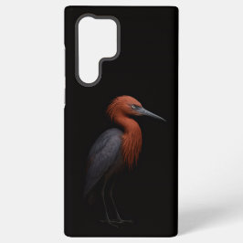 Zwart 4 Luxe Galaxy S22 Ultra, Roodachtige Reiger Samsung Galaxy Hoesje
