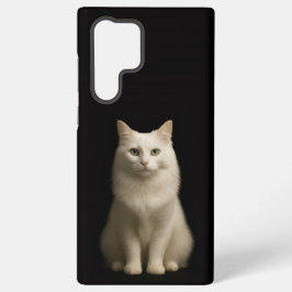 Zwart 4 Luxe Galaxy S22 Ultra, Turkse Angorakat Samsung Galaxy Hoesje