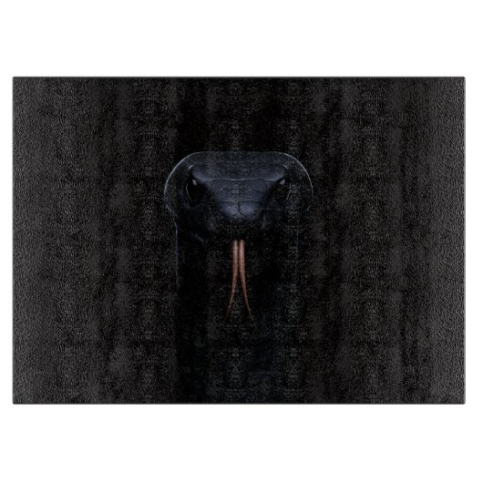 Zwart 4 Luxe Glas board Black Mamba Snijplank (Voorkant)