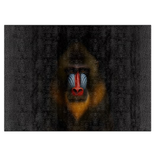 Zwart 4 Luxe Glas board Mandrill Monkey Snijplank (Voorkant)