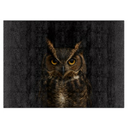 Zwart 4 Luxe Glas bord Gouden Ogen Uil Snijplank