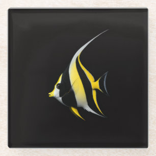 Zwart 4 Luxe Glas onderzetter, Moorish Idol Glazen Onderzetter