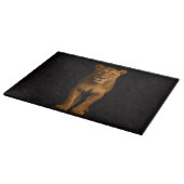 Zwart 4 Luxe Glas snijplank Noble Lioness (Hoek)