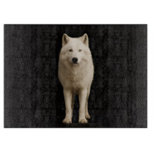Zwart 4 Luxe glazen bord Ivoor Arctische Wolf